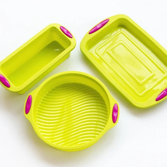 3 Pcs Silicone Baking Mold Trays