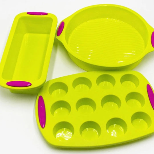 3 Pcs Silicone Baking Mold Trays