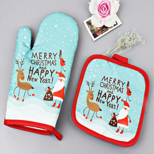 Holiday Oven Mitt & Mat