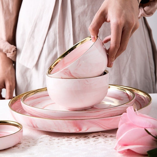 Marble Pink Dinnerware