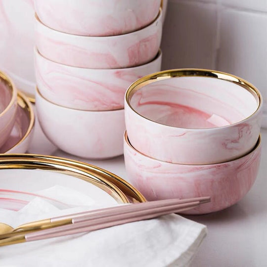 Marble Pink Dinnerware