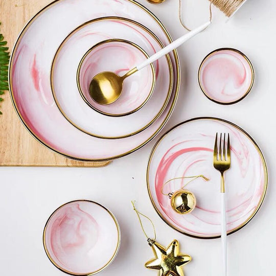 Marble Pink Dinnerware