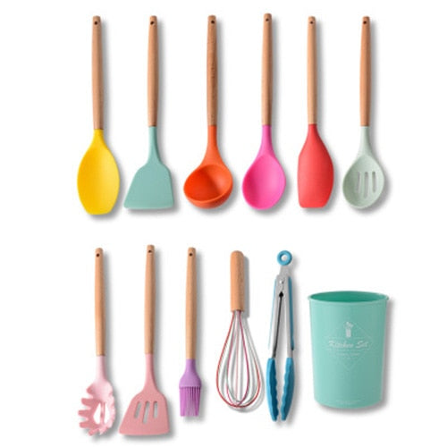 Colorful Silicone Kitchen Utensils Set